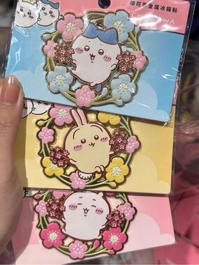 Chiikawa Sakura Season Metal Fridge Magnets